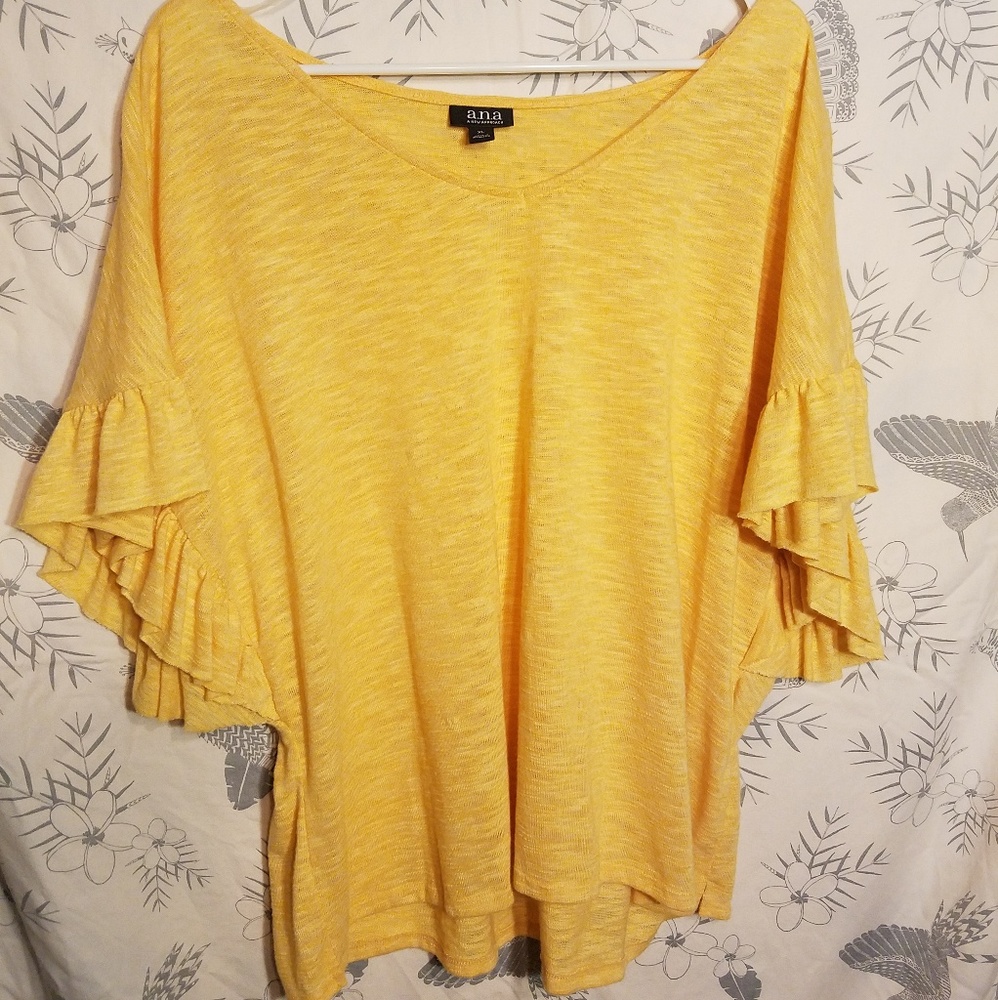 A.N.A. Ruffled Sleeve Top
